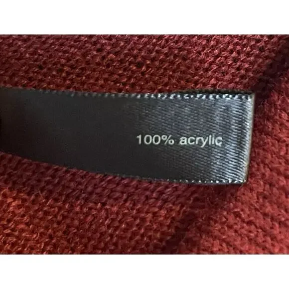 THE LIMITED Red Knit Cowl Neck 3/4 Sleeve Sweater Dress S Cottage Knee Length - Picture 8 of 8